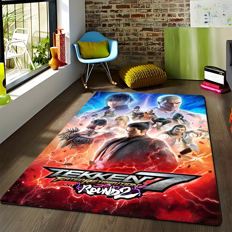 3D game Tekken HD printed carpet Kitchen MatEntrance Doormat Bedroom Floor Decoration Living Room Carpet Bathroom 13 - Tekken Merch