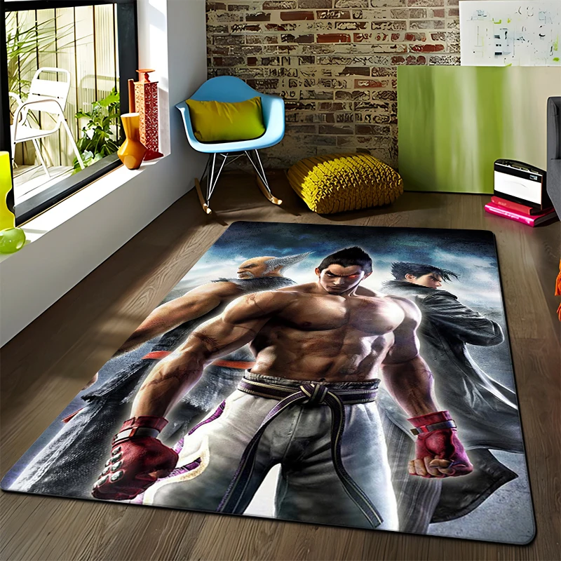 3D game Tekken HD printed carpet Kitchen MatEntrance Doormat Bedroom Floor Decoration Living Room Carpet Bathroom 3 - Tekken Merch