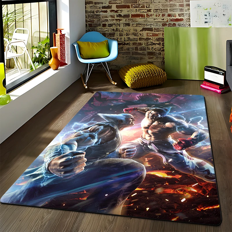 3D game Tekken HD printed carpet Kitchen MatEntrance Doormat Bedroom Floor Decoration Living Room Carpet Bathroom 4 - Tekken Merch
