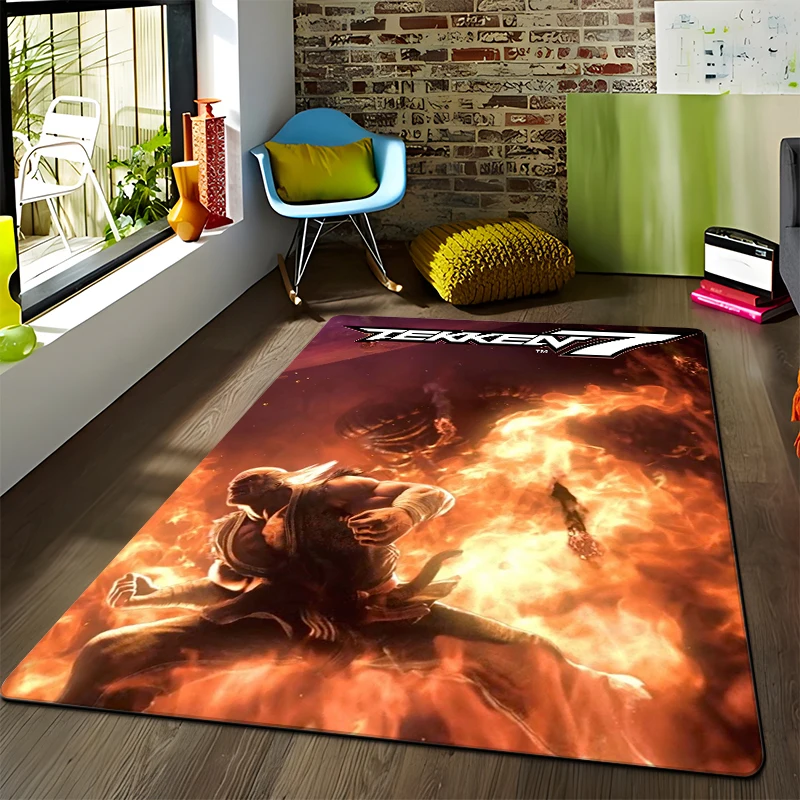 3D game Tekken HD printed carpet Kitchen MatEntrance Doormat Bedroom Floor Decoration Living Room Carpet Bathroom 9 - Tekken Merch