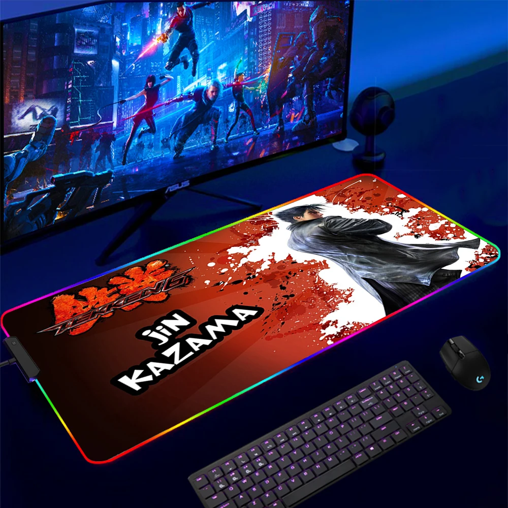 Mouse Pad Gamer Tekken 7 Jin Kazama RGB Gaming Mousepad Soft High Density Rubber Foam Mouse 11 - Tekken Merch