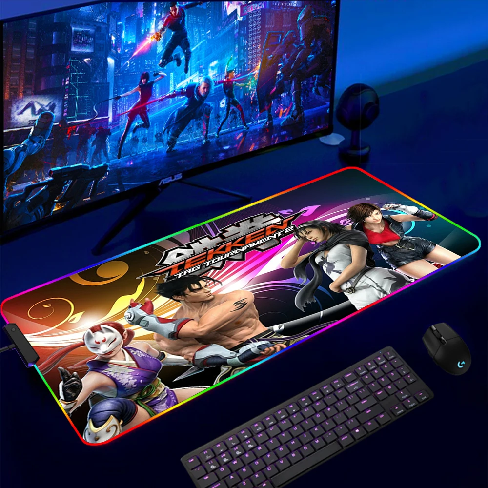 Mouse Pad Gamer Tekken 7 Jin Kazama RGB Gaming Mousepad Soft High Density Rubber Foam Mouse 12 - Tekken Merch