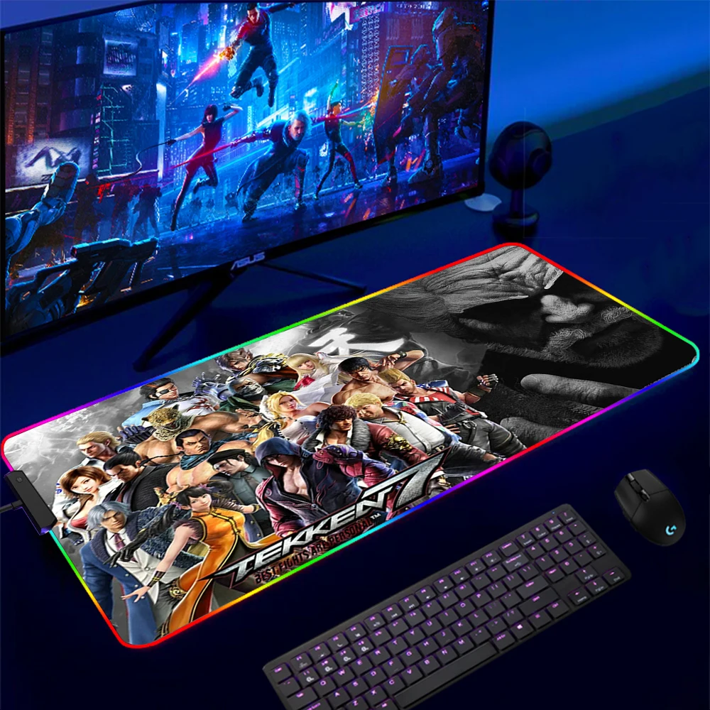 Mouse Pad Gamer Tekken 7 Jin Kazama RGB Gaming Mousepad Soft High Density Rubber Foam Mouse 14 - Tekken Merch