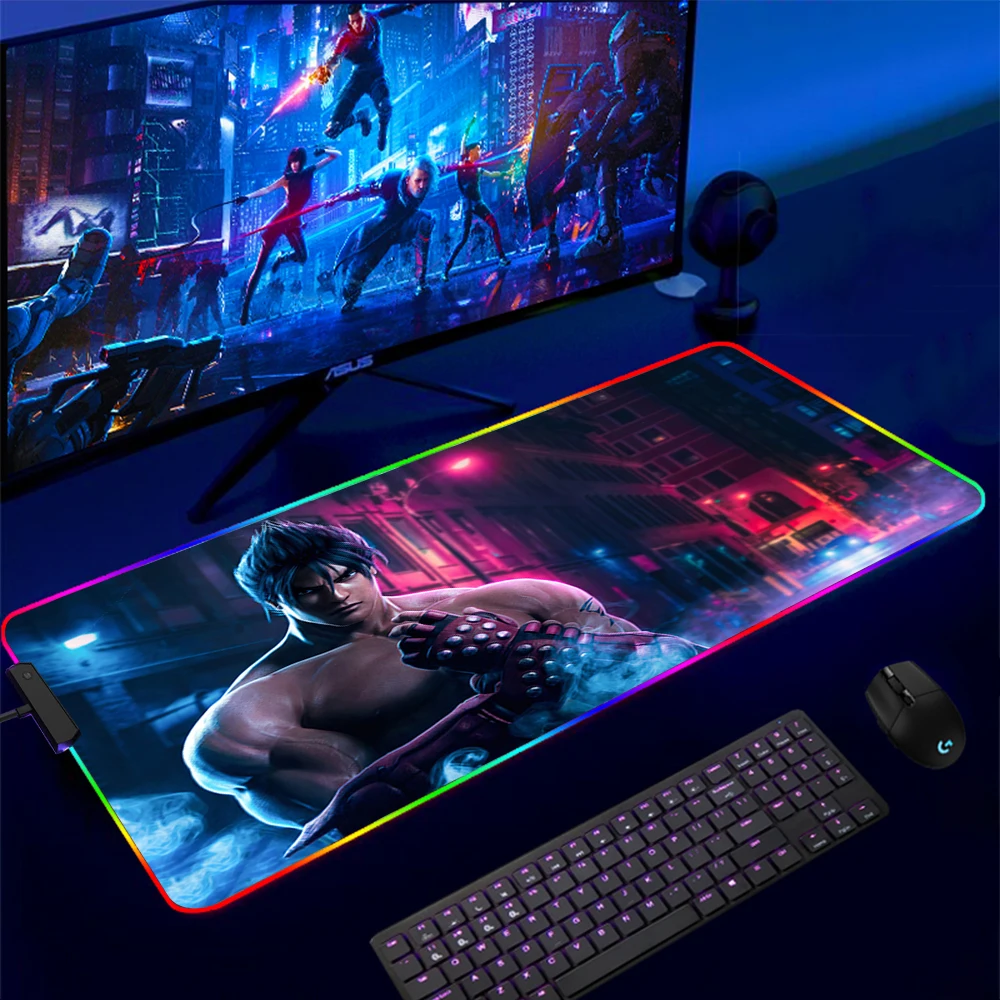 Mouse Pad Gamer Tekken 7 Jin Kazama RGB Gaming Mousepad Soft High Density Rubber Foam Mouse 16 - Tekken Merch