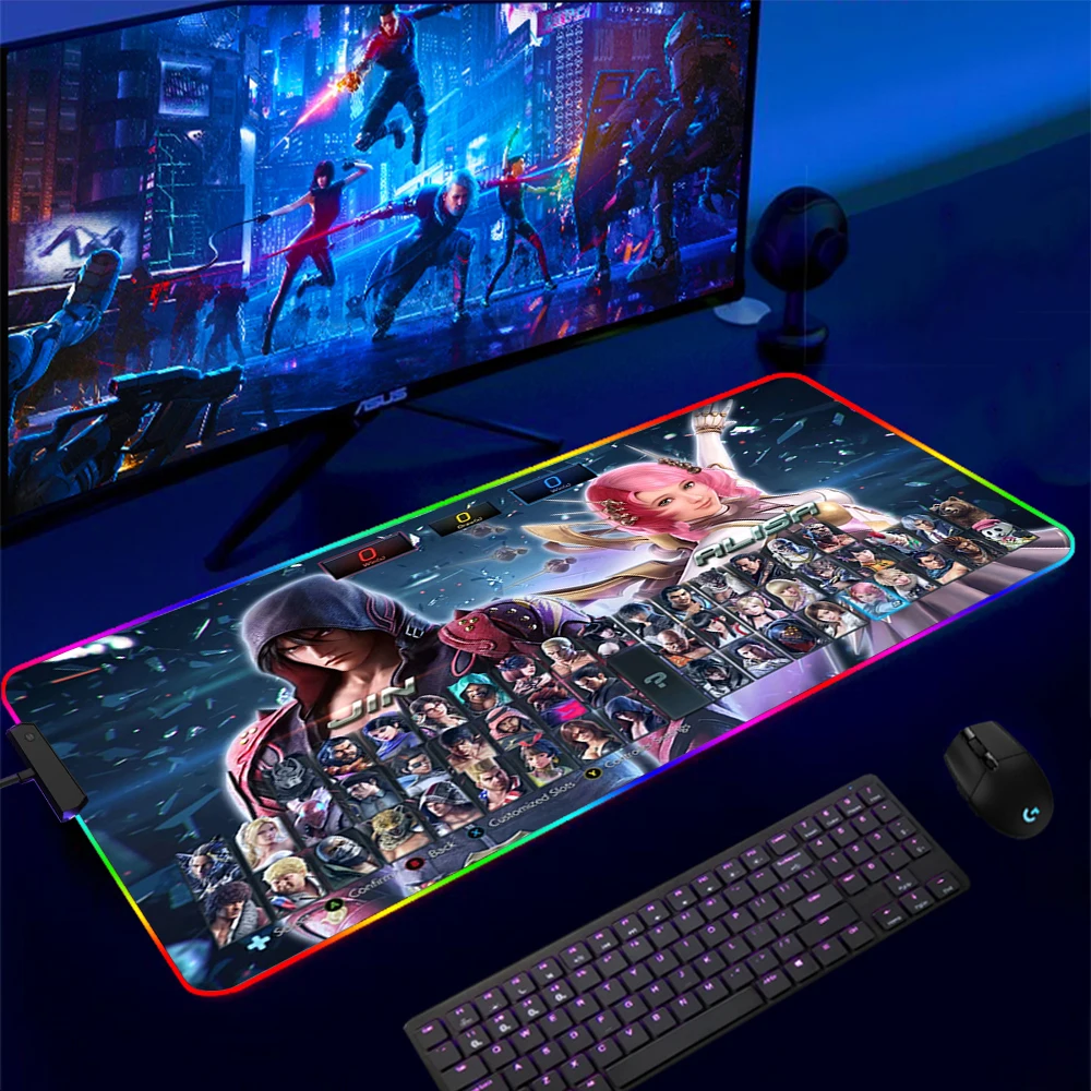 Mouse Pad Gamer Tekken 7 Jin Kazama RGB Gaming Mousepad Soft High Density Rubber Foam Mouse 17 - Tekken Merch