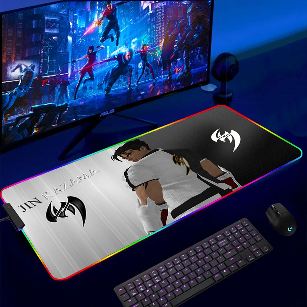 Mouse Pad Gamer Tekken 7 Jin Kazama RGB Gaming Mousepad Soft High Density Rubber Foam Mouse 18 - Tekken Merch