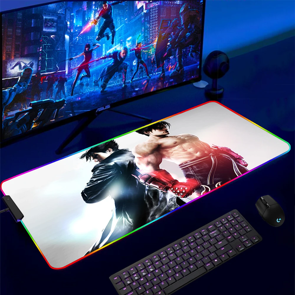 Mouse Pad Gamer Tekken 7 Jin Kazama RGB Gaming Mousepad Soft High Density Rubber Foam Mouse 19 - Tekken Merch
