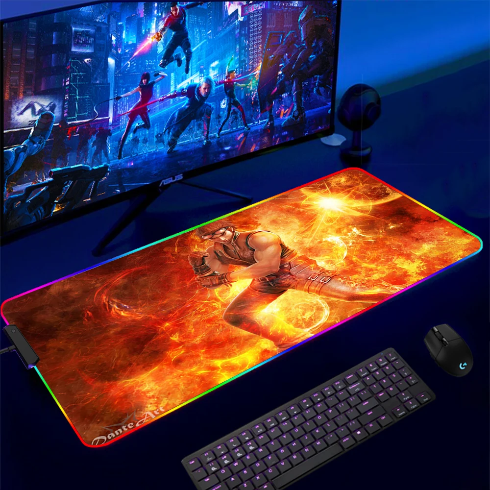 Mouse Pad Gamer Tekken 7 Jin Kazama RGB Gaming Mousepad Soft High Density Rubber Foam Mouse 9 - Tekken Merch